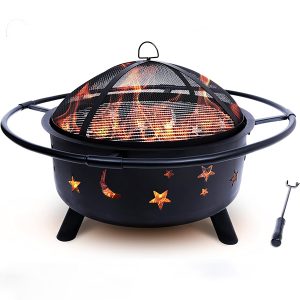 Firepit for Outside with Cooking BBQ Grill Grate